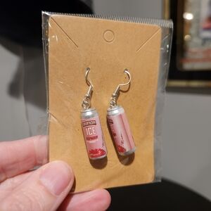 Pink Can-Shaped Earrings